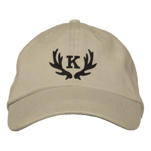 Kundenspezifischer Rotwildgeweihmonogramm-Jagdhut Bestickte Kappe