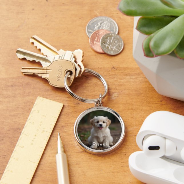 Kundenspezifischer Round Schlüsselanhänger - Perso (Schreibtisch)