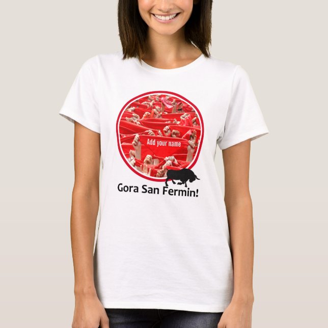 Kundenspezifischer Schal, San Fermin Encierro, T-Shirt (Vorderseite)