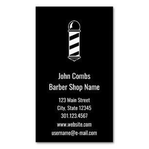 Kundenspezifischer Schwarzweiss-Friseursalon Pole Magnetische Visitenkarte