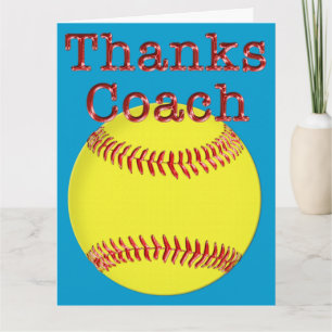 Kundenspezifischer Softball TRAINER Dankeskarte