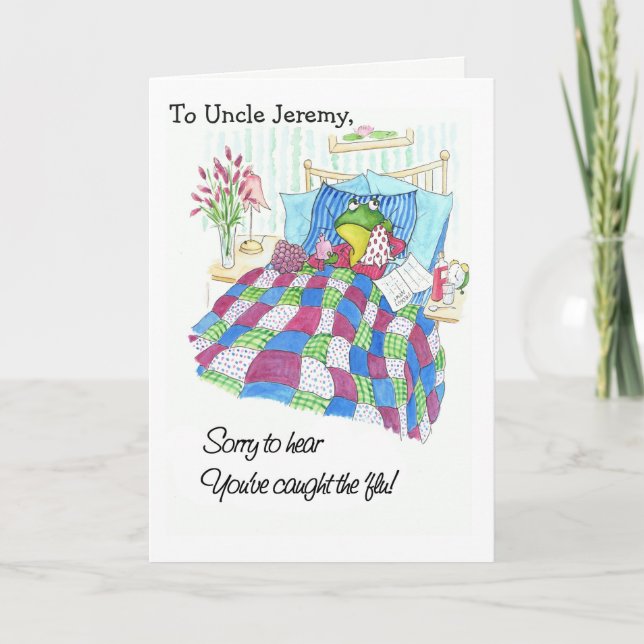 Kundenspezifischer Spaß-grüner Frosch erhalten Karte (Vorderseite)