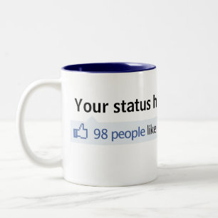 Kundenspezifischer Status Facebook greift oben ab Zweifarbige Tasse