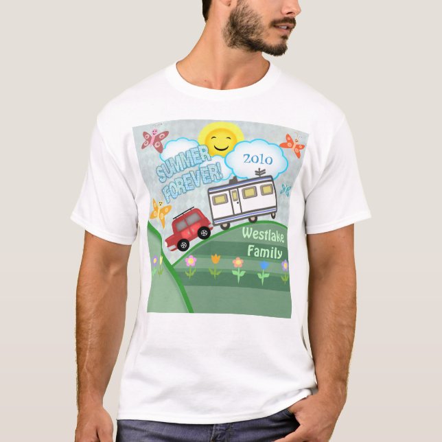 Kundenspezifischer Straßen-Reise-Familien-Ferien-T T-Shirt (Vorderseite)