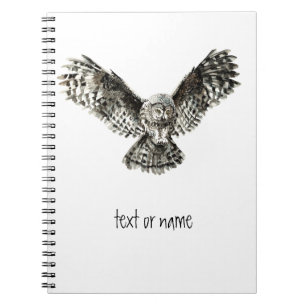 Kundenspezifischer Text, Aquarell-Eule, Notizblock