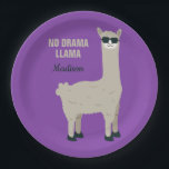 Kundenspezifischer Text des coolen Lamas u. Pappteller<br><div class="desc">Sie können die Hintergrundfarbe dieses Einzelteils zu jeder möglicher Farbe besonders anfertigen,  die Sie wollen. Sehen Sie meinen Speicher für tierischereillustrationseinzelteile.</div>