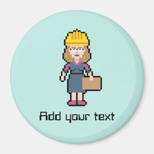 Kundenspezifischer Text-Frau-Ingenieur Magnet