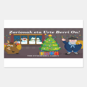 Kundenspezifischer Text, Olentzero Rechteckiger Aufkleber