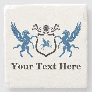 Kundenspezifischer Text-PegasusBlazon Steinuntersetzer