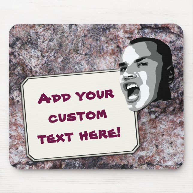 Kundenspezifischer Text-Ruf auf rosa Mousepad (Vorne)