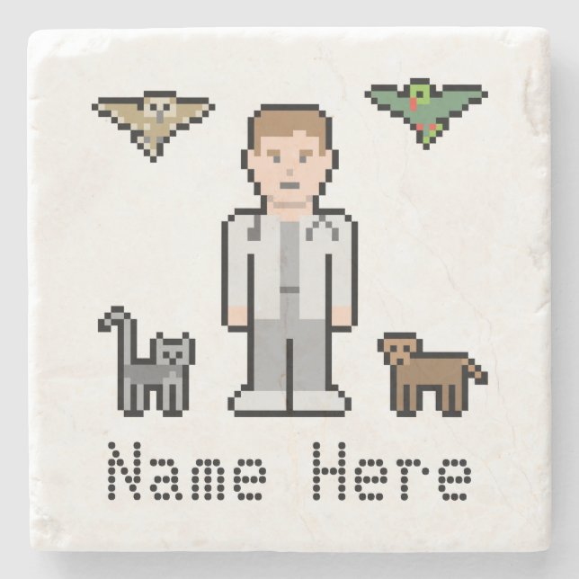 Kundenspezifischer Text-Tierarzt Steinuntersetzer (Vorderseite)