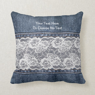 Kundenspezifischer Text-Vintage Retro blaue Kissen