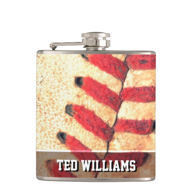 Kundenspezifischer Vintager Basebalball Flachmann (Vorderseite)