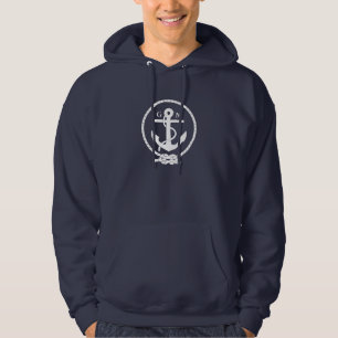 Kundenspezifischer Vintager Seeanker und Linie Hoodie