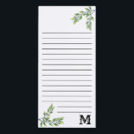 Kundenspezifischer Watercolor verlässt mit Magnetischer Notizblock<br><div class="desc">Kundenspezifische personalisierte mit Monogramm Notizblöcke für Ihre schnellen Anmerkungen.</div>