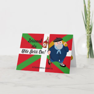 Kundenspezifischer Weihnachtsgruß, Olentzero + Feiertagskarte