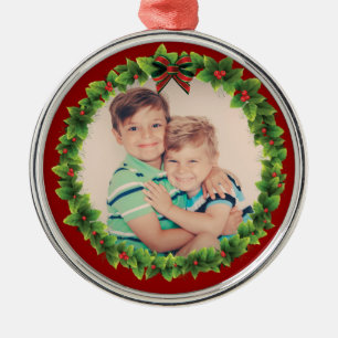 Kundenspezifischer WeihnachtsWreath addieren Ihr Silbernes Ornament