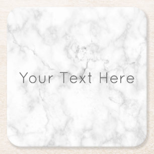 Kundenspezifischer weißer Marmorpapier-Untersetze Rechteckiger Pappuntersetzer
