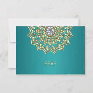 Kundenspezifisches aquamarines blaues RSVP karte