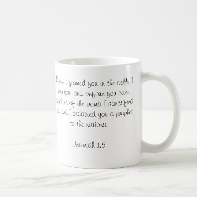 Kundenspezifisches Baby-Bibel-Vers-Foto Kaffeetasse (Rechts)