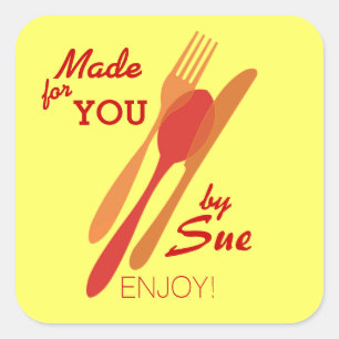 Kundenspezifisches Backen u. Kochen der Quadratischer Aufkleber