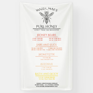 Kundenspezifisches Bienenhaus-Honig-Menü Banner