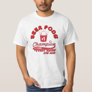 Kundenspezifisches Bier Pong Meister-Preis-Shirt T-Shirt