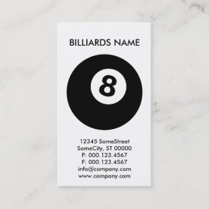 kundenspezifisches BILLARD-Geschäft Visitenkarte