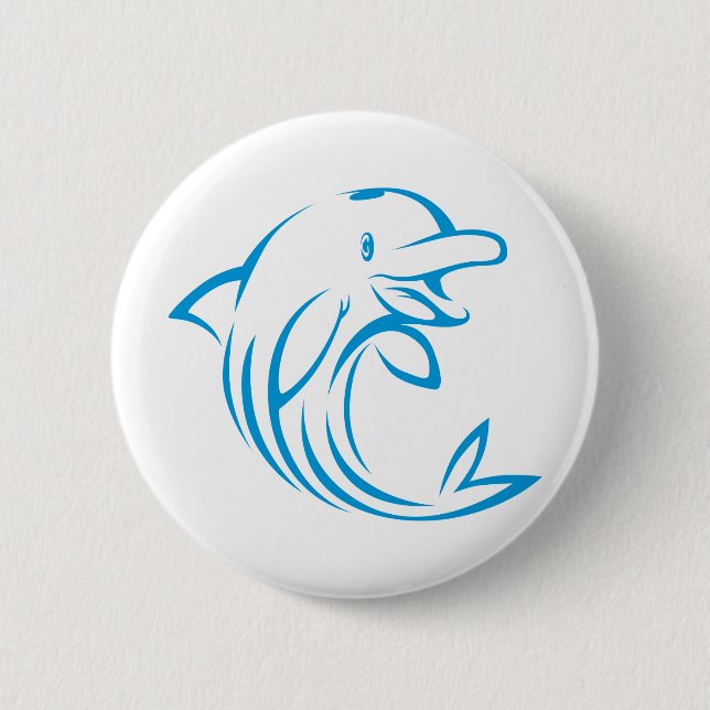 Kundenspezifisches blaues Delphin-Logo Button (Vorderseite)