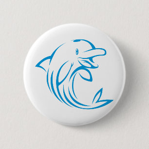 Kundenspezifisches blaues Delphin-Logo Button