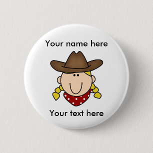 Kundenspezifisches blondes Cowgirl Button