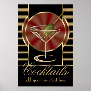Kundenspezifisches Cocktail-großes Plakat