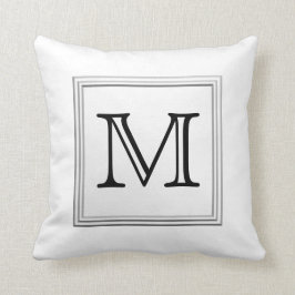 Kundenspezifisches Druckmonogramm. Schwarzweiss. Kissen