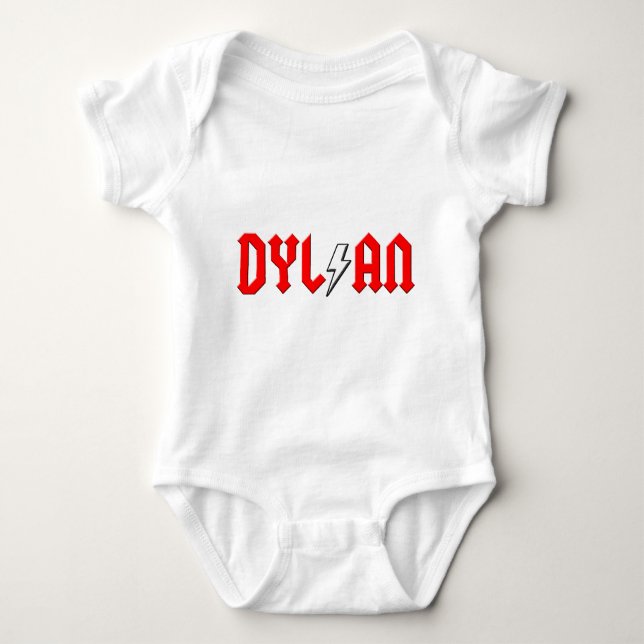 kundenspezifisches DYLAN-Rock-and-RollShirt Baby Strampler (Vorderseite)