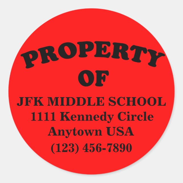 Kundenspezifisches Eigentum der Aufkleber (Vorderseite)