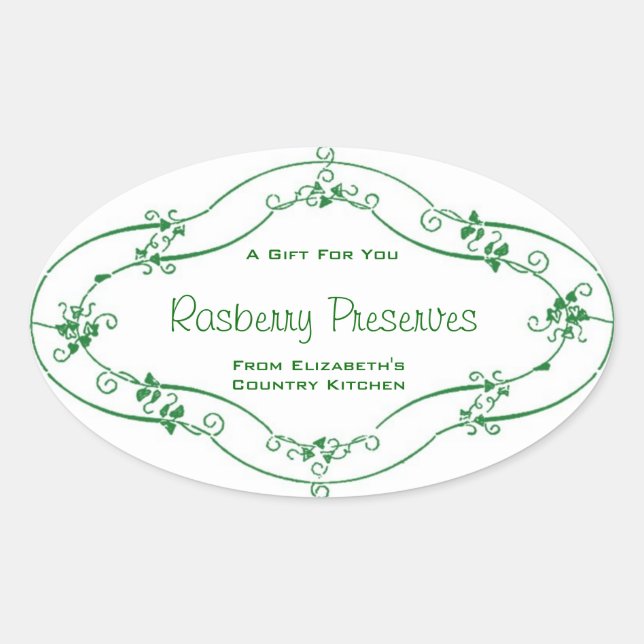 Kundenspezifisches Etikett für Jam Jelly Reservier Ovaler Aufkleber (Vorderseite)