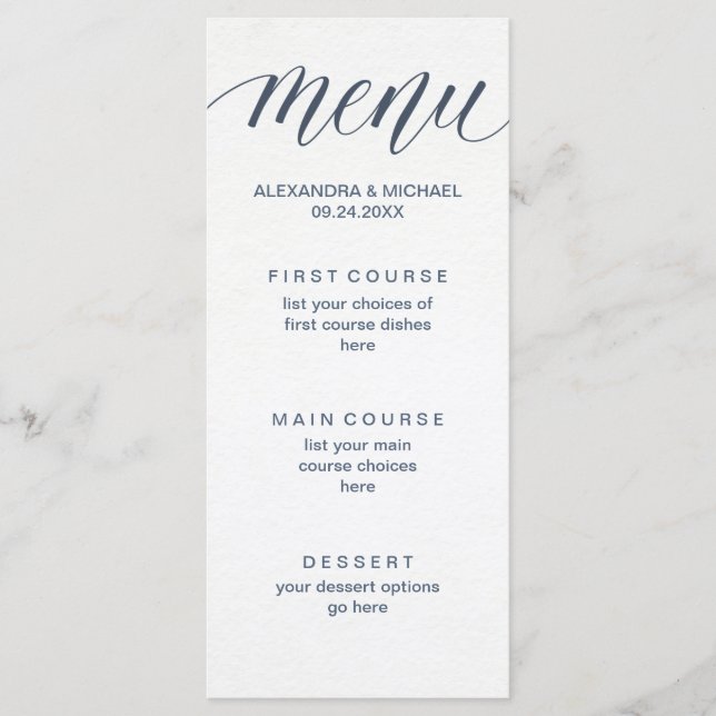 Kundenspezifisches Farbmenü für Mariana Menükarte (Vorderseite)