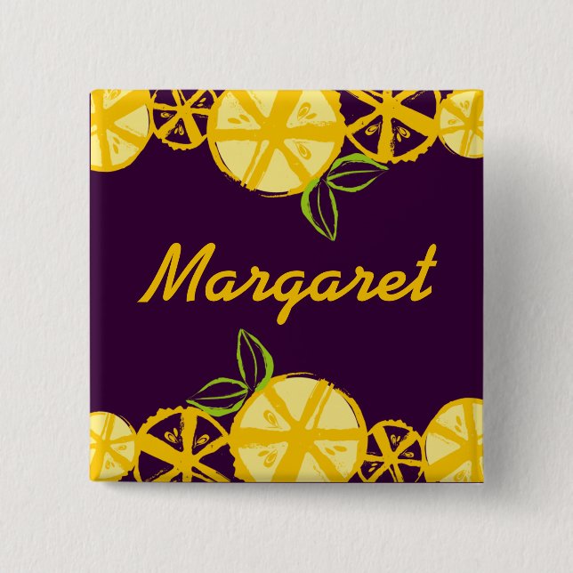 kundenspezifisches Farbzitronen-Scheibebacken, das Button (Vorderseite)