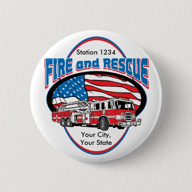 Kundenspezifisches Feuer und Rettung Button (Vorderseite)