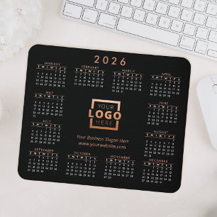 Kundenspezifisches Firmenlogo 2026 Kalender-Rose G Mousepad