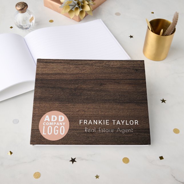 Kundenspezifisches Firmenlogo Logo für Unternehmen Gästebuch (Vorderseite Offen)