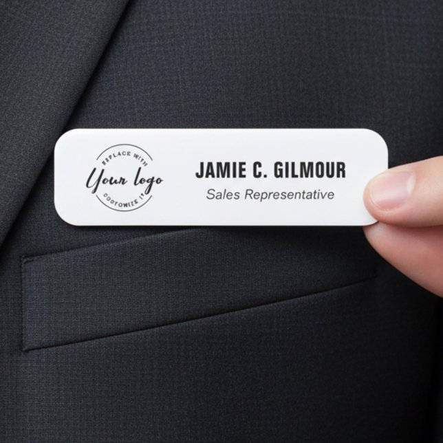 Kundenspezifisches Firmenlogo Mitarbeiter Magnetic Namensschild (Custom business magnetic name tag with logo, employee name and job title. )