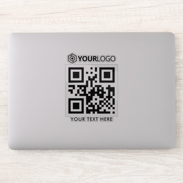 Kundenspezifisches Firmenlogo und QR-Code: Vinyl-A Aufkleber (Computer)