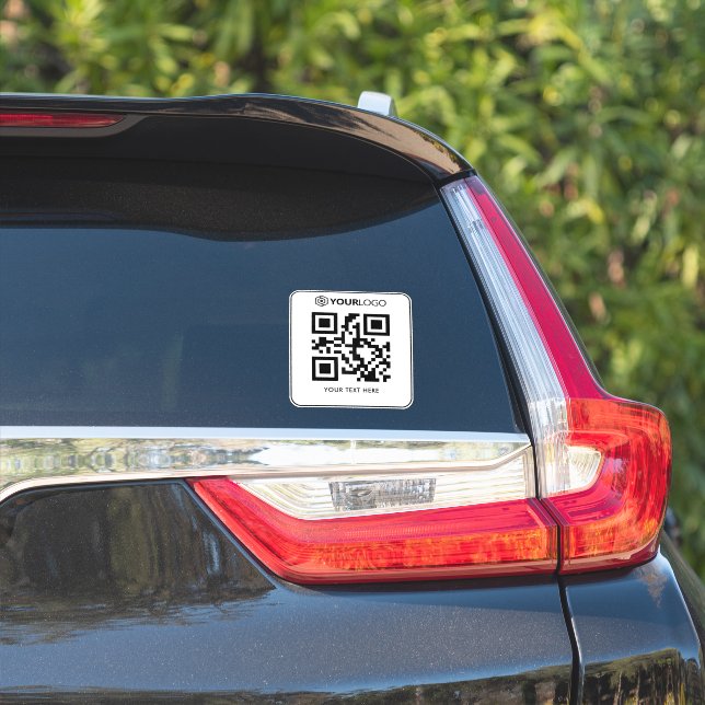 Kundenspezifisches Firmenlogo und QR-Code: Vinyl-A Aufkleber (Auto Seite)