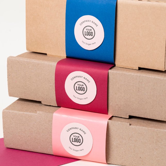 Kundenspezifisches Firmenlogo und Slogan mit Werbe Runder Aufkleber (Von Creator hochgeladen)