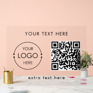 Kundenspezifisches Firmenlogo und Text-QR-Code-Wer Acrylschild