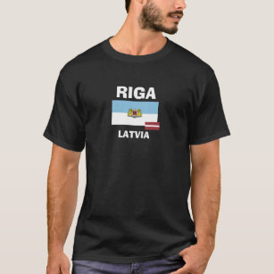 Kundenspezifisches Flaggen-Shirt Rigas Lettland T-Shirt