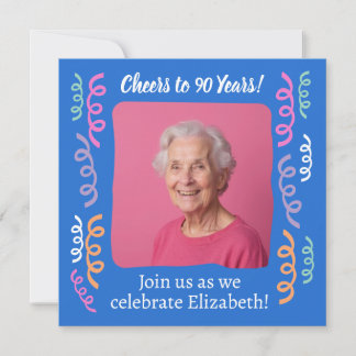Kundenspezifisches Foto auf 90 Jahre Geburtstagstr Einladung