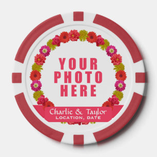 Kundenspezifisches Foto BlumeWreath u. Text-Poker Pokerchips