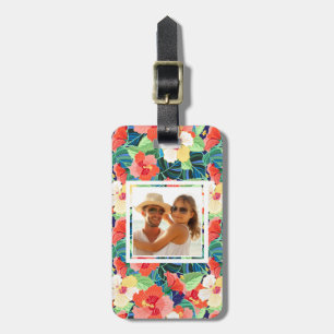 Kundenspezifisches Foto-buntes Hibiskus-Muster Gepäckanhänger